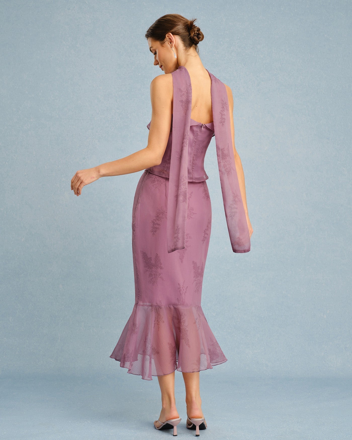 Purple Square Neck Tie Cami Top