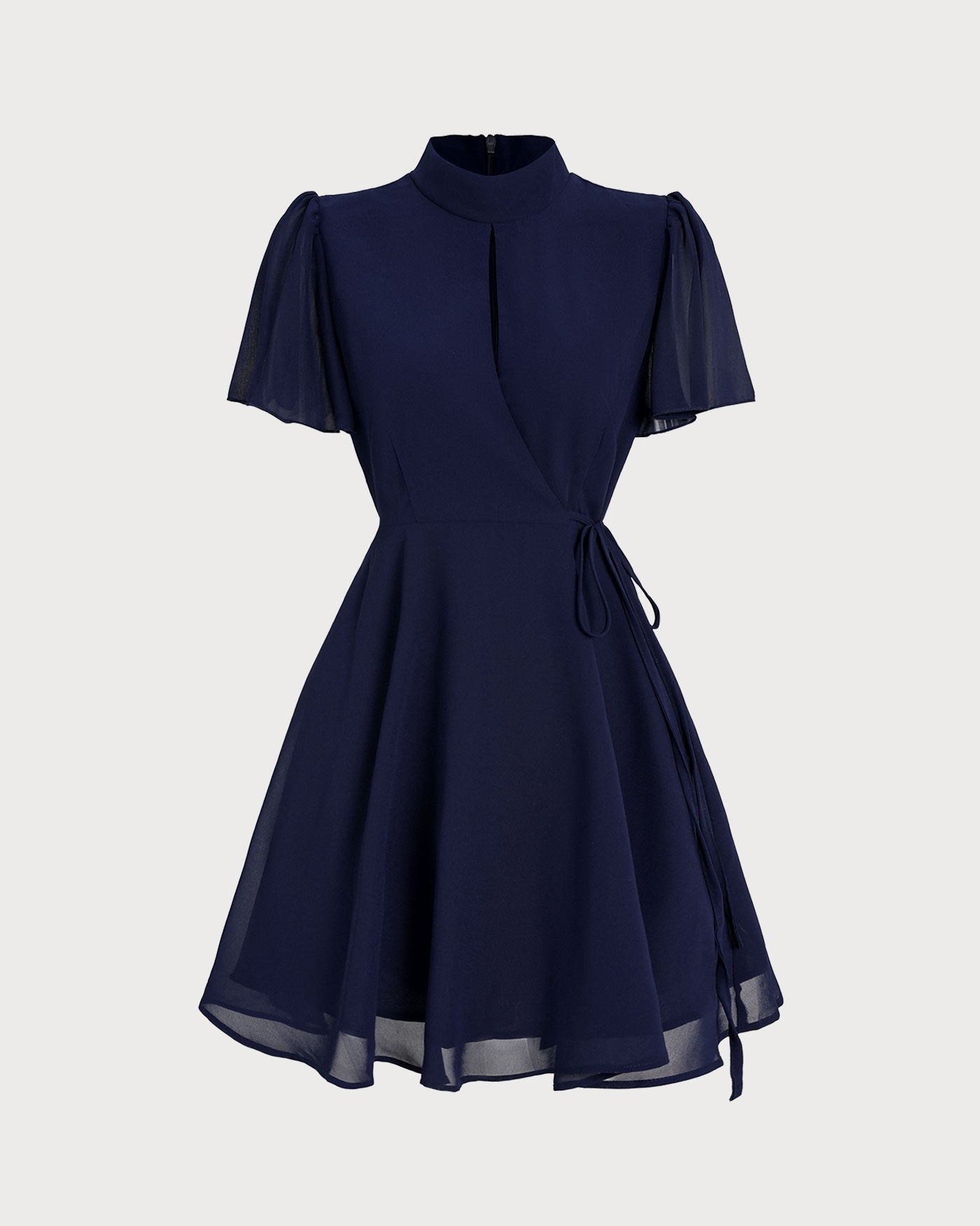 Blue Butterfly Sleeve Mini Dress