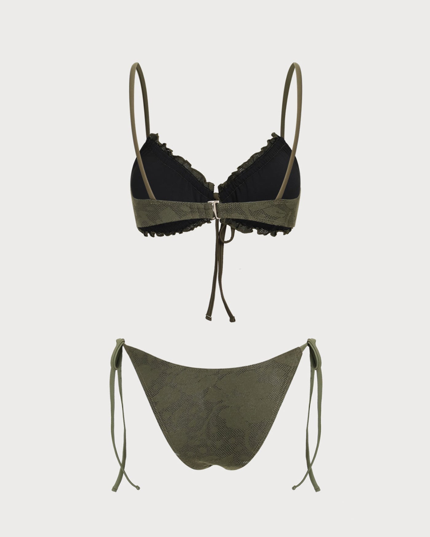 Army Green Jacquard Bikini Set
