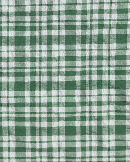 Green Plaid Drawstring Bikini Set
