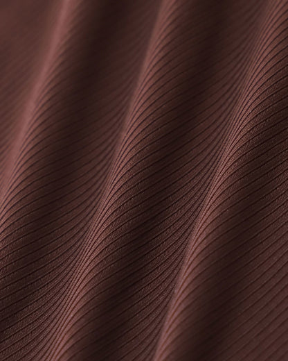 Brown Ribbed Knot Bikini Set