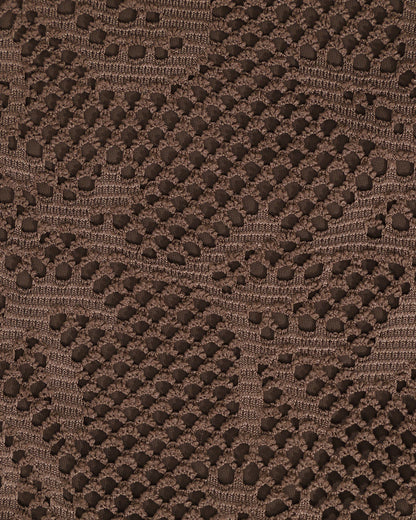 Brown Textured Halter Bikini Suit