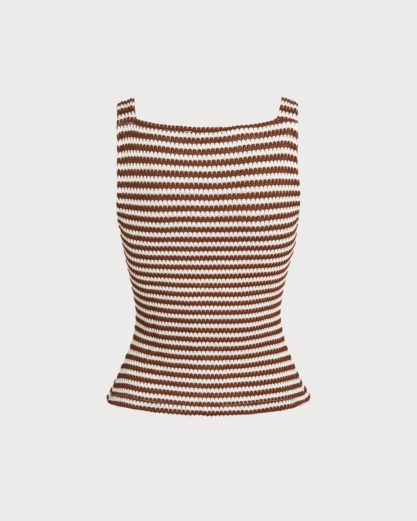 Brown Square Neck Tank Top
