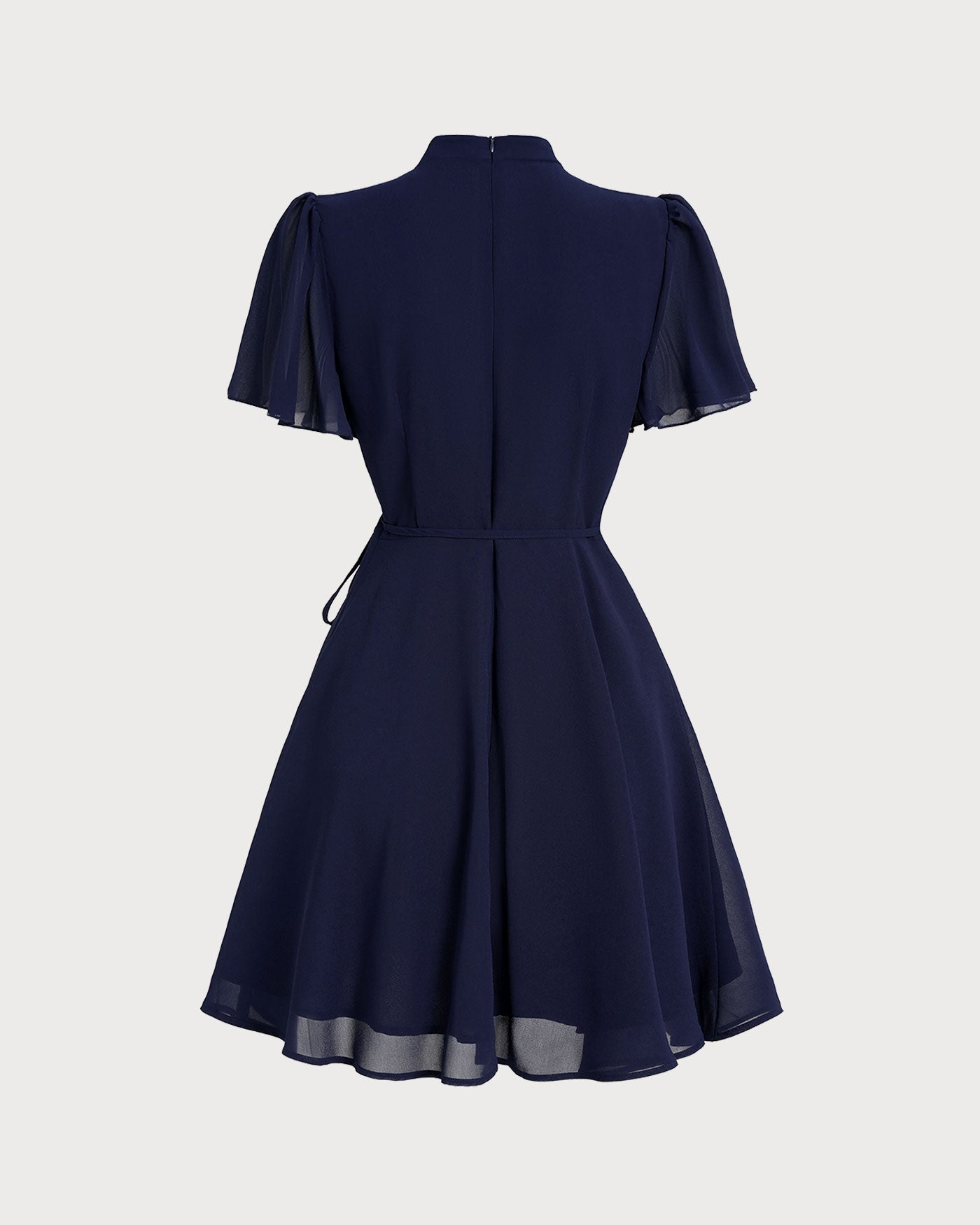 Blue Butterfly Sleeve Mini Dress