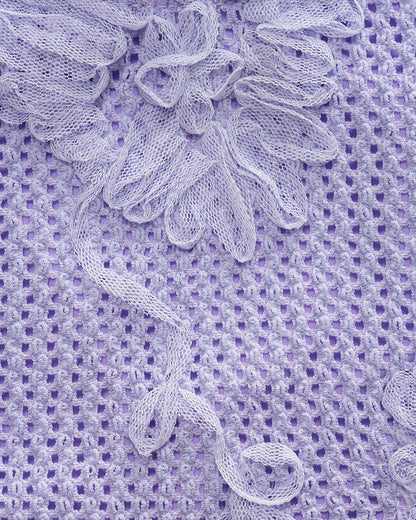 Purple Jacquard Halter Bikini Set