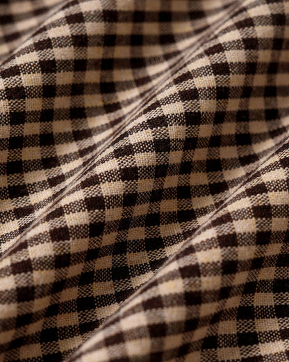 Brown Plaid Ruched Skirt