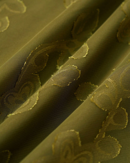 Green Sweetheart Neck Jacquard Maxi Dress
