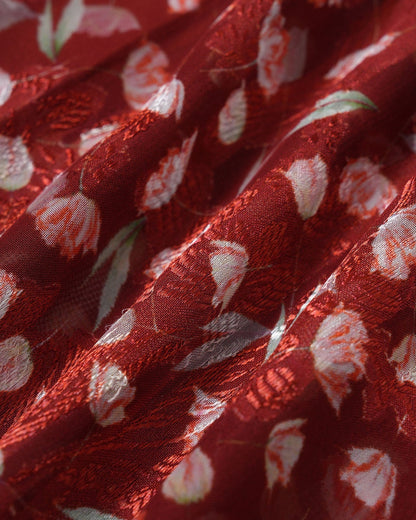 Wine Red Floral Slip Midi Dress