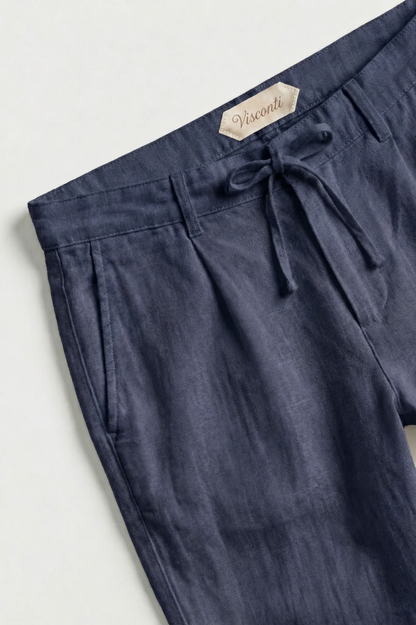 Visconti Linen Trousers - Blu