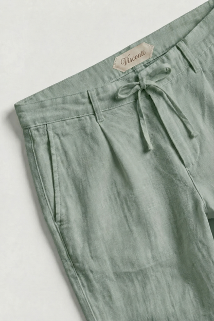 Visconti Linen Trousers - Blu