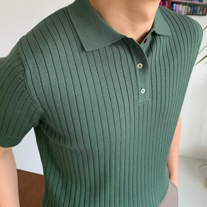 Visconti Knitted Polo Shirt - Verde