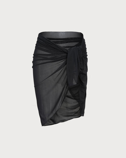 Black Mesh Beach Cover-up