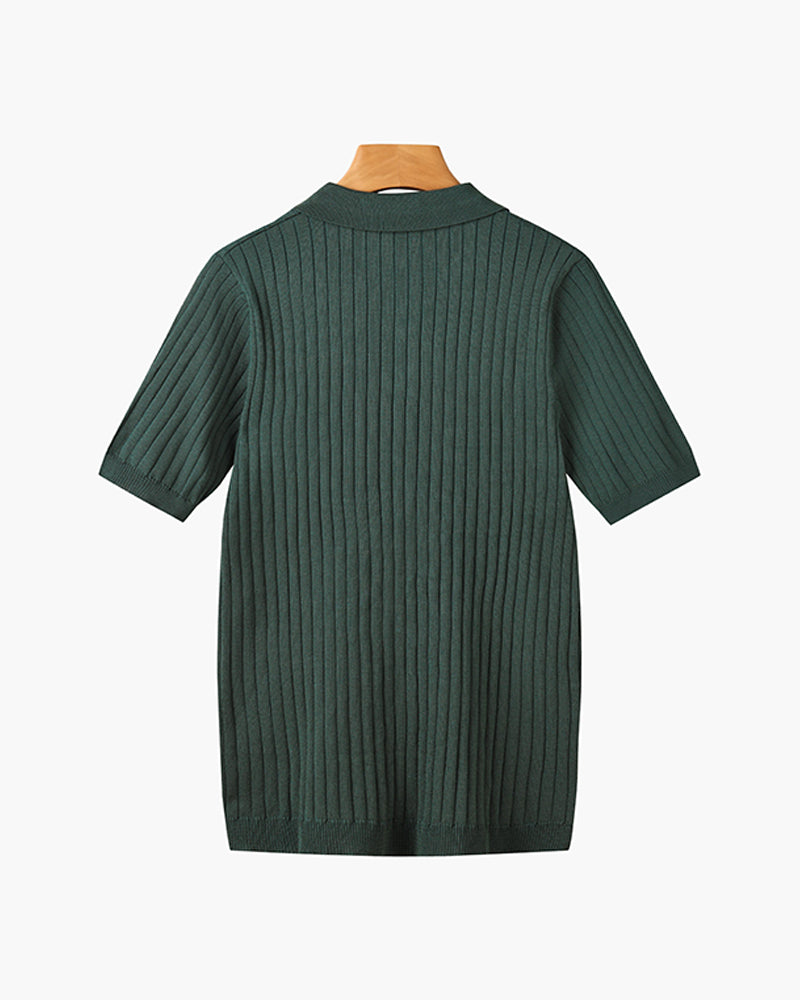Visconti Knitted Polo Shirt - Marrone