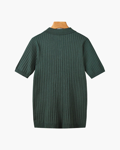 Visconti Knitted Polo Shirt - Marrone