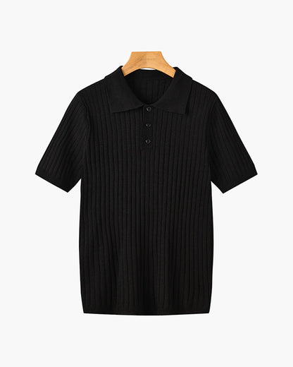 Visconti Knitted Polo Shirt - Nero