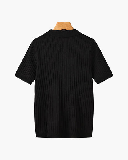 Visconti Knitted Polo Shirt - Marrone