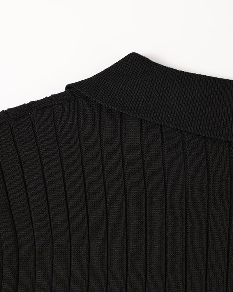 Visconti Knitted Polo Shirt - Nero
