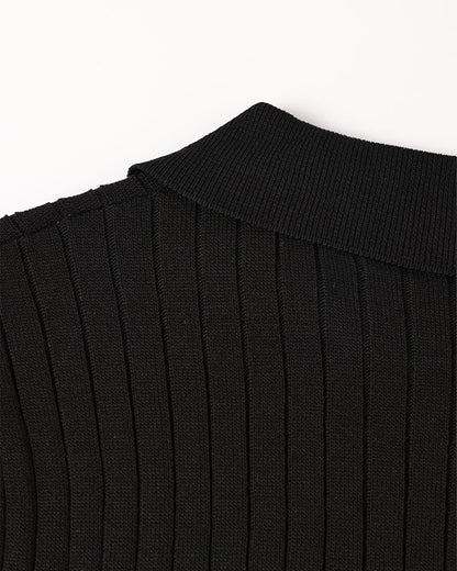 Visconti Knitted Polo Shirt - Nero