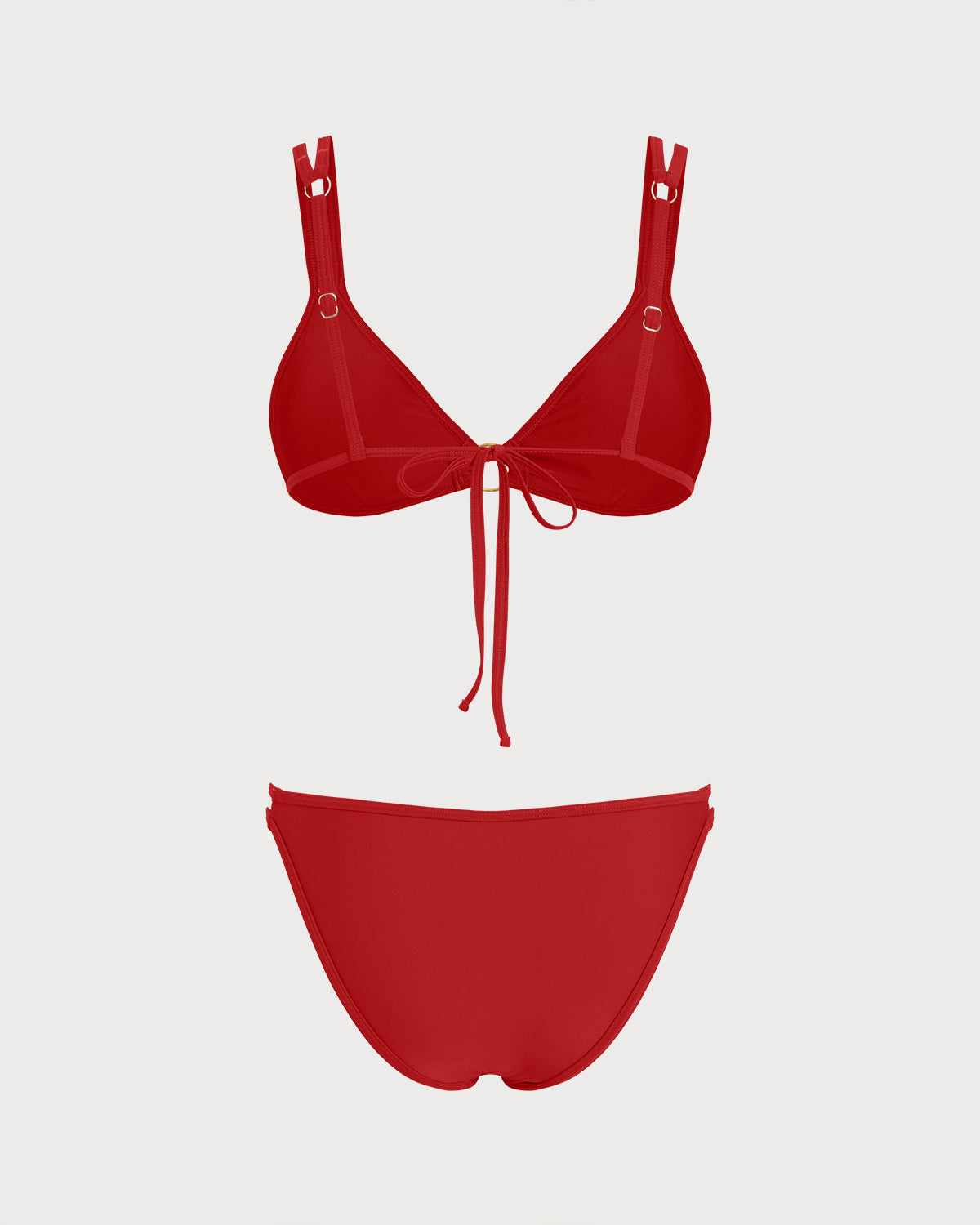 Red O-Ring Triangle Bikini Set