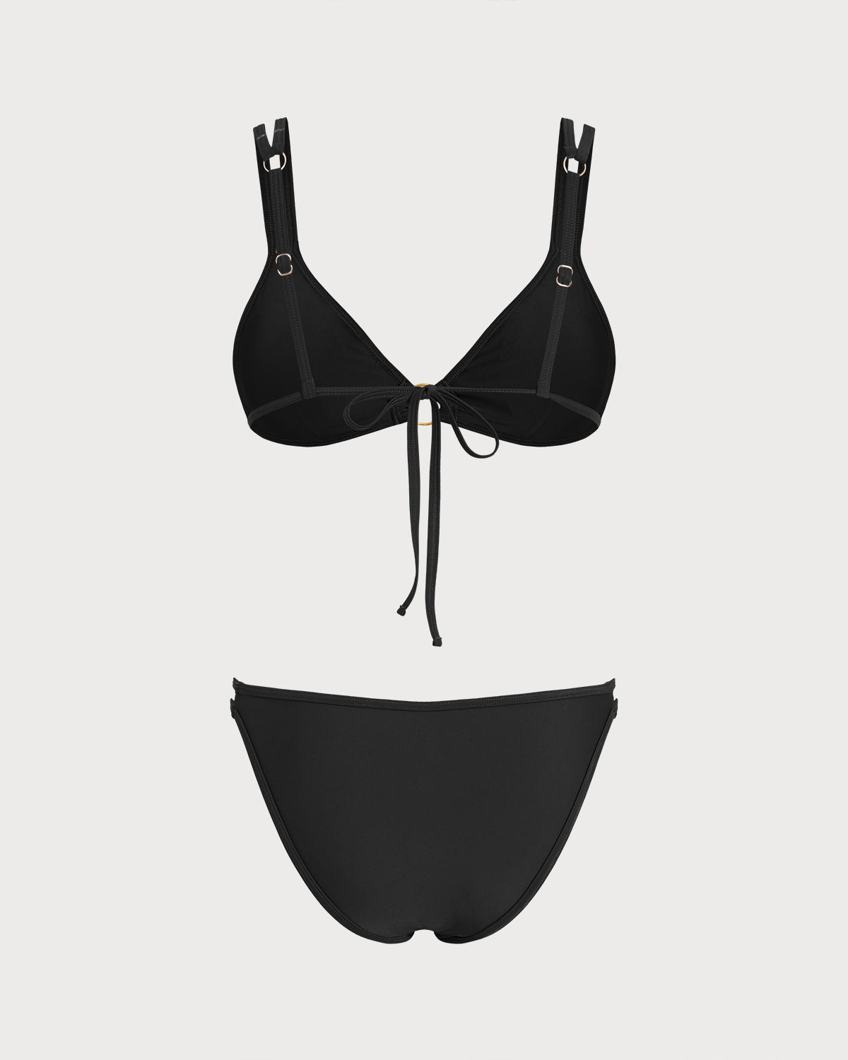 Black O-Ring Triangle Bikini Set