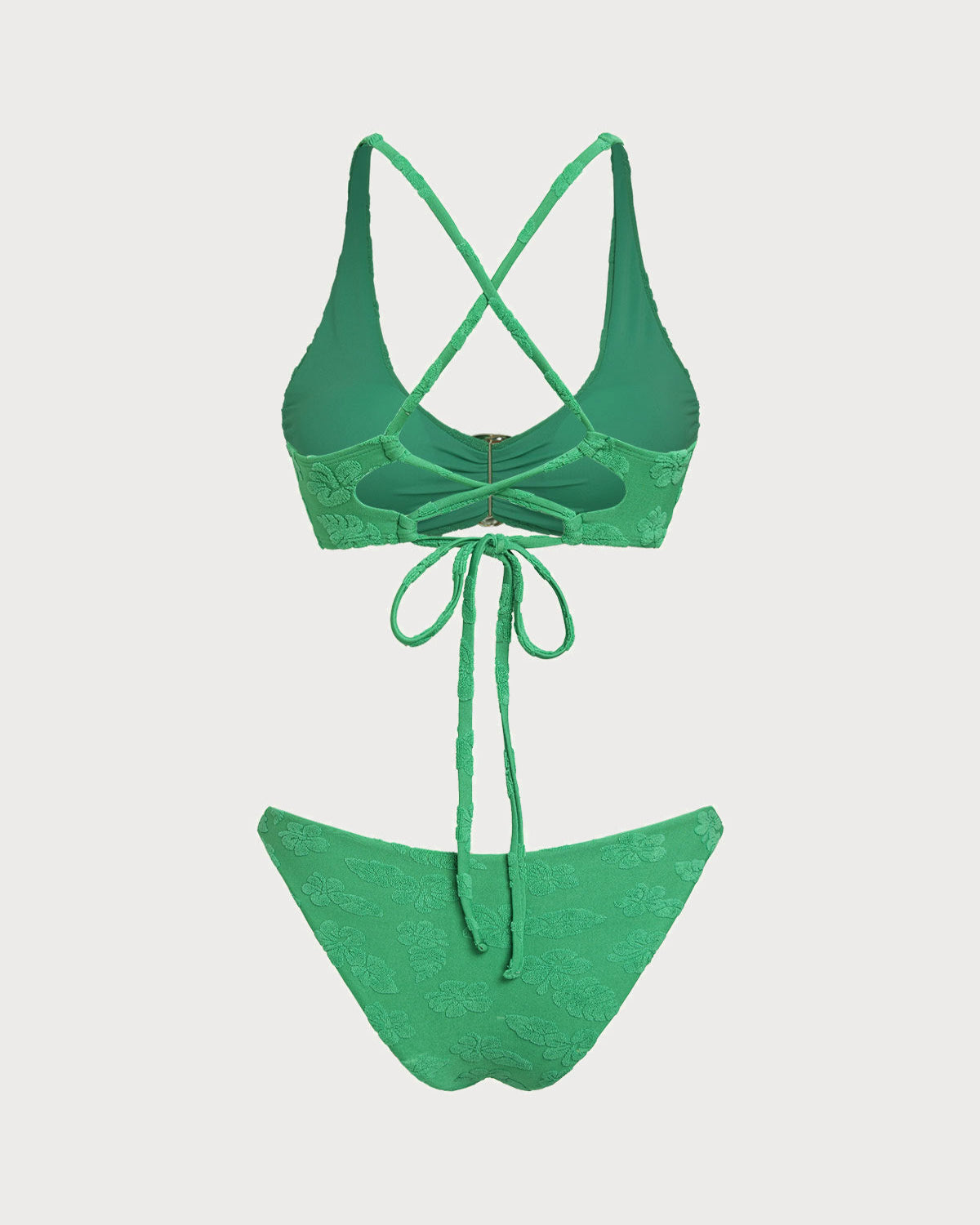 Green U Neck Bralette Bikini Set