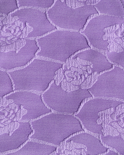 Purple Floral Textured Bandeau Bikini Set