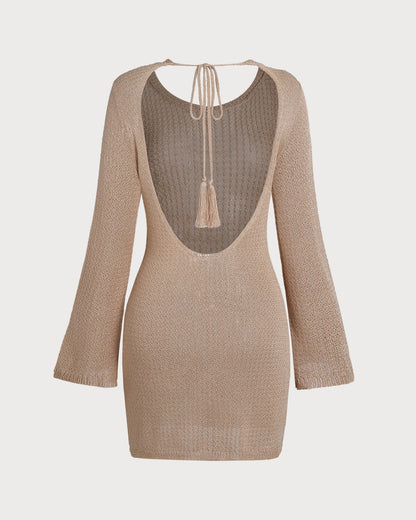 Khaki Bell Sleeve Cover-up