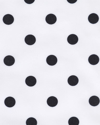 White Halter Polka Dot Triangle Bikini Set