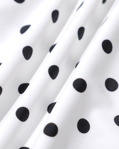 White Halter Polka Dot Triangle Bikini Set