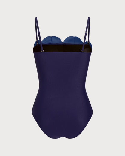 Blue Floral One Piece Swimwear