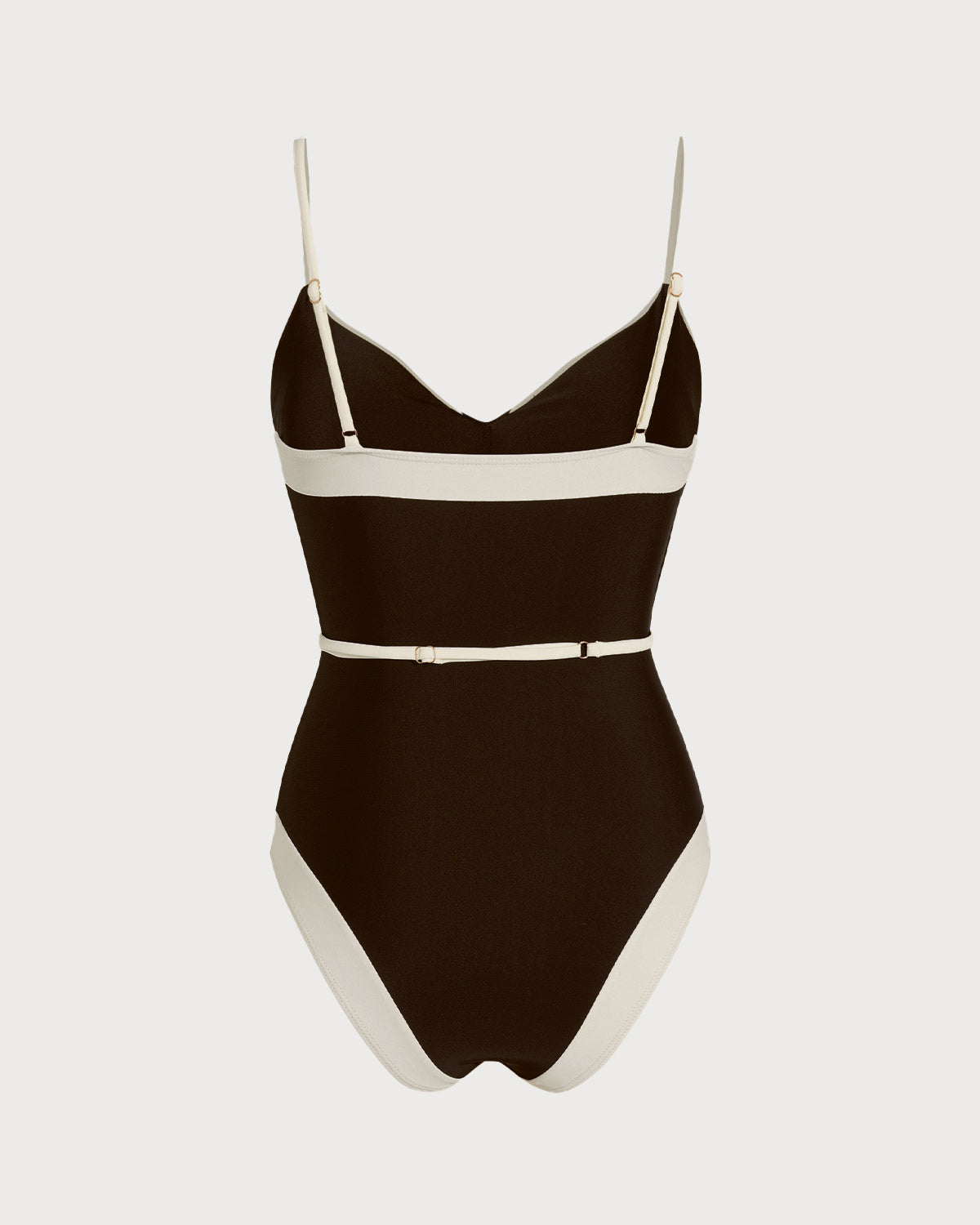 Brown V Neck Bralette One Piece