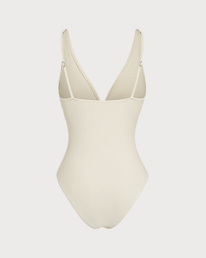 Off White Bralette One Piece Swimwear