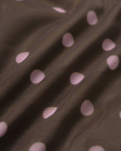 Coffee V Neck Polka Dot Tankini Set