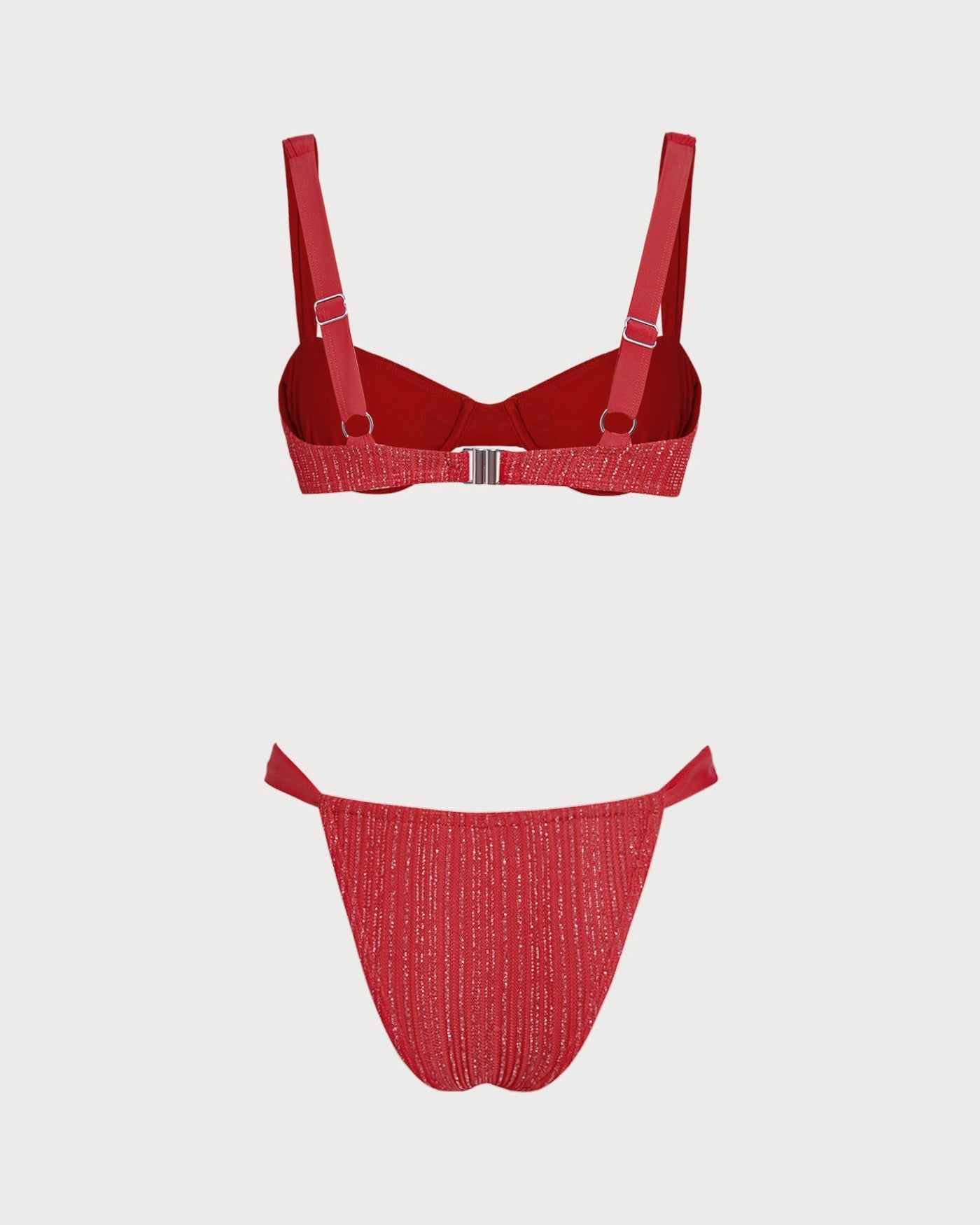 Red Sequins Underwire Bikini Set