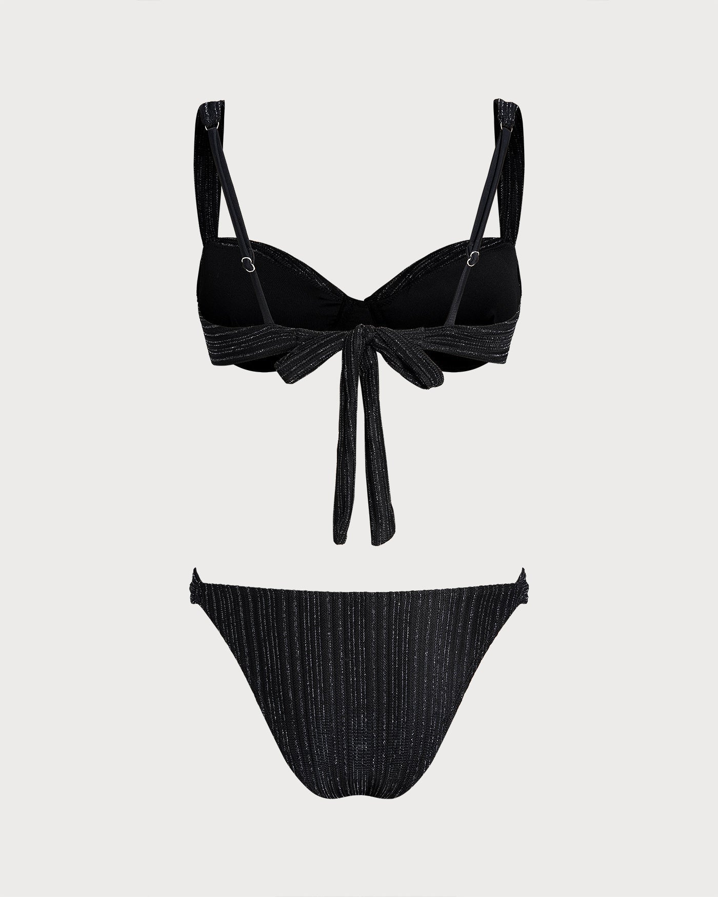 Black Sequins Underwire Bikini Set