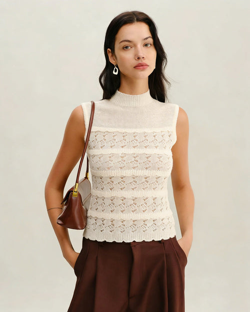 Apricot Turtle Textured Tank Top