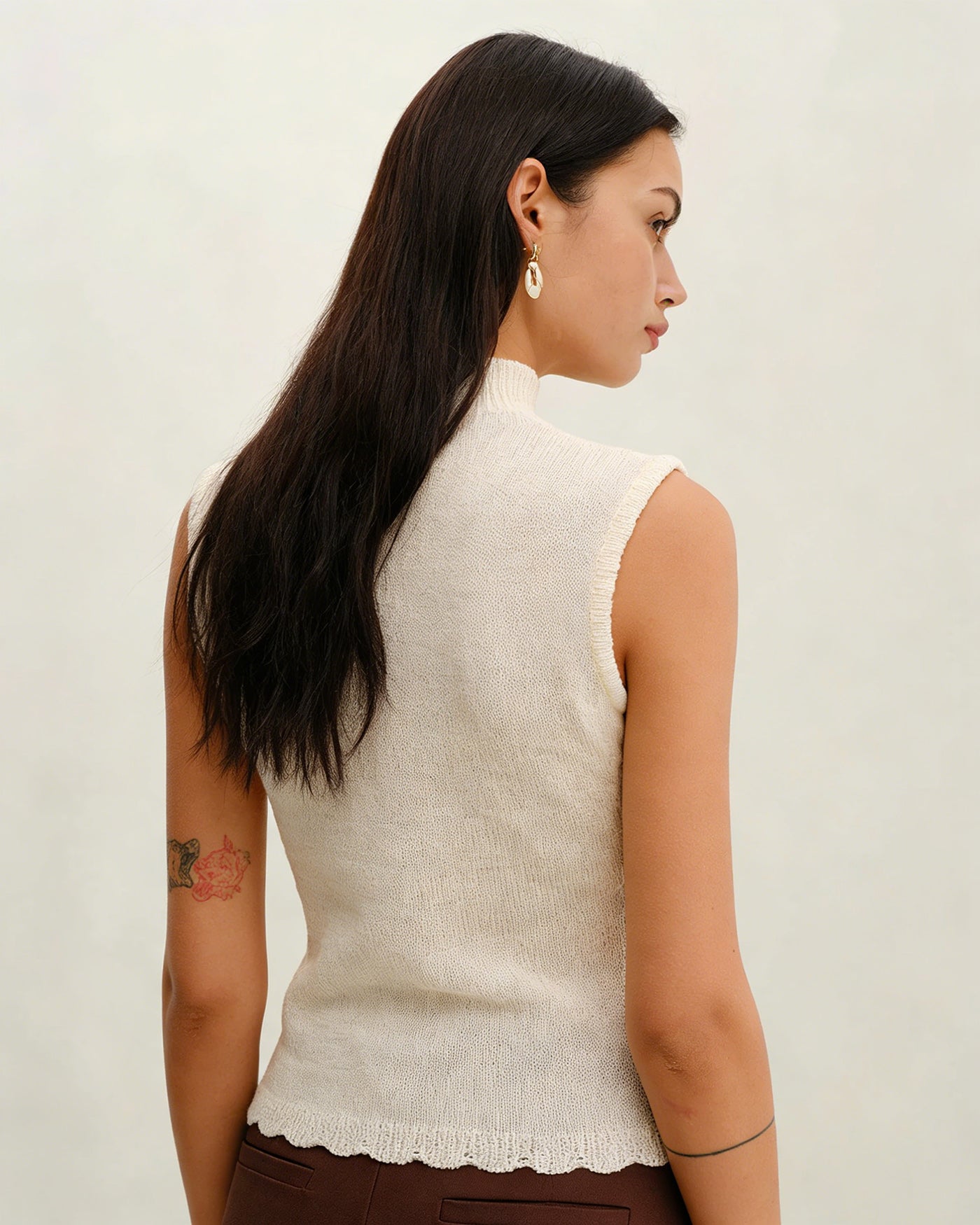 Apricot Turtle Textured Tank Top