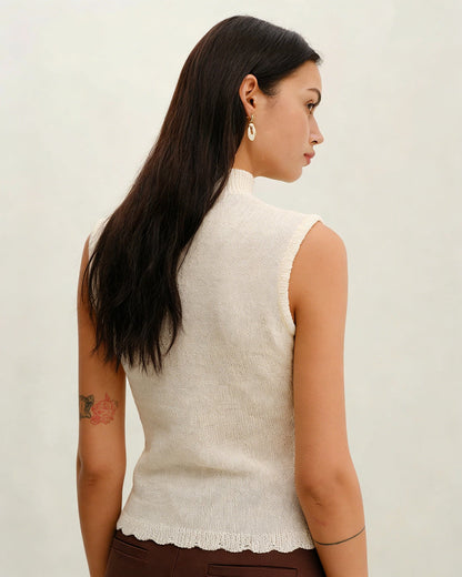Apricot Turtle Textured Tank Top
