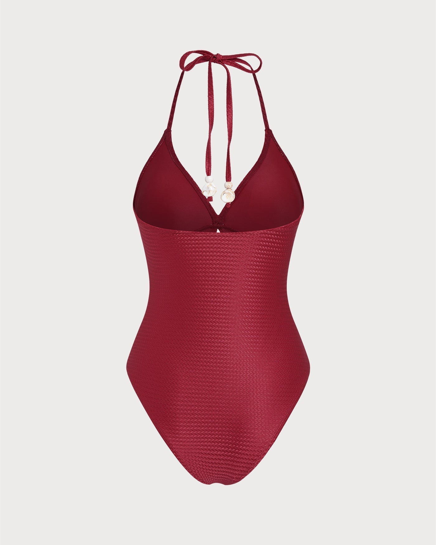 Red Halter Bralette One Piece Swimwear