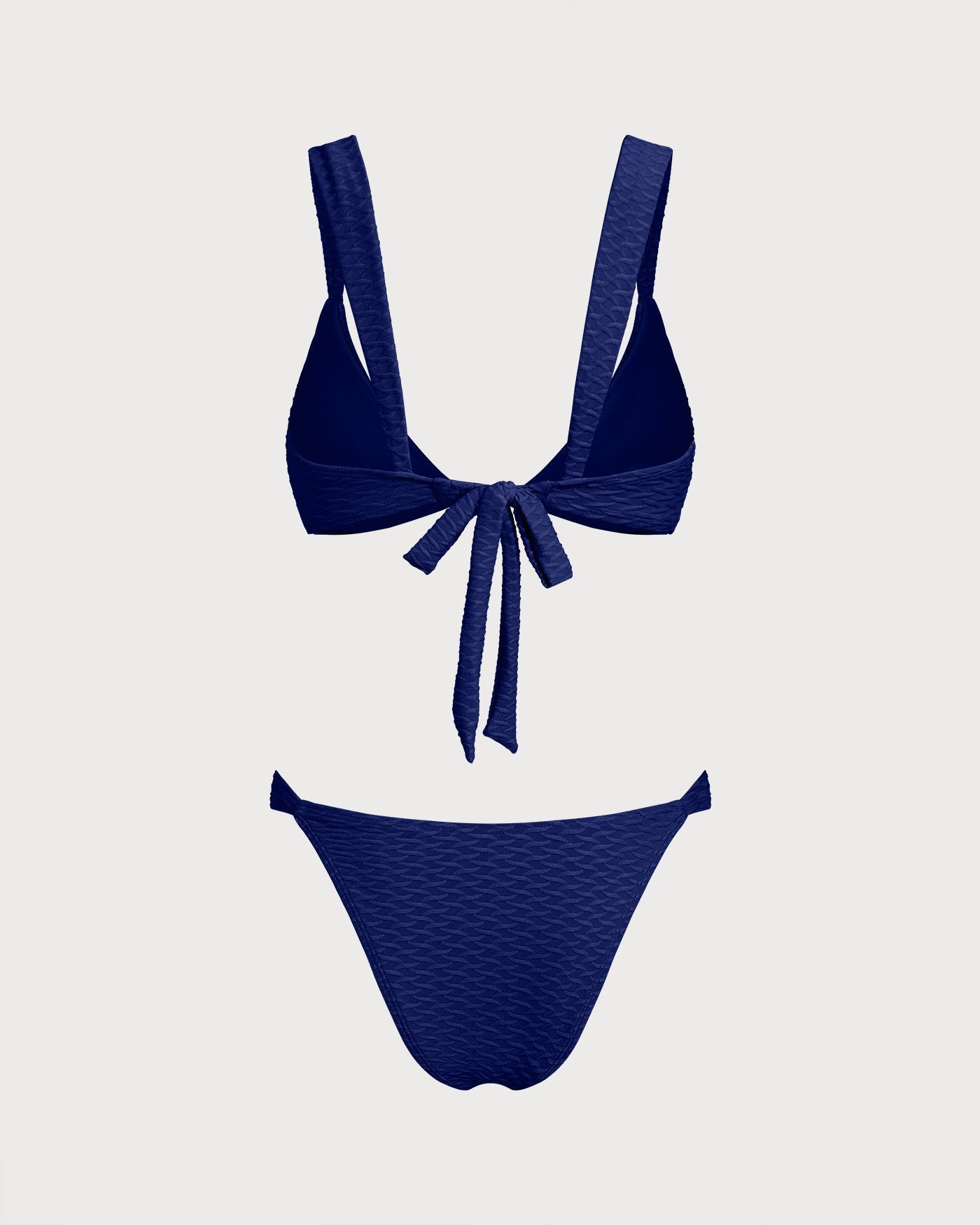 Royal Blue Textured Triangle Bikini Set