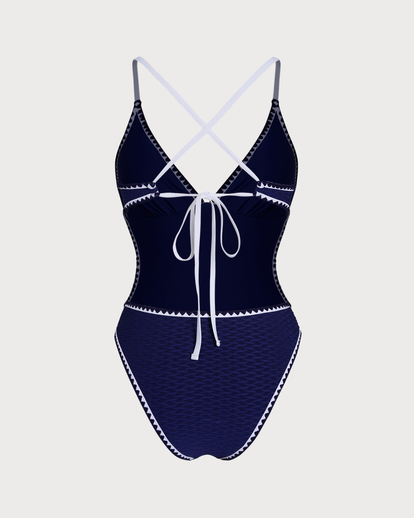 Blue X Cross Bralette One Piece Swimwear