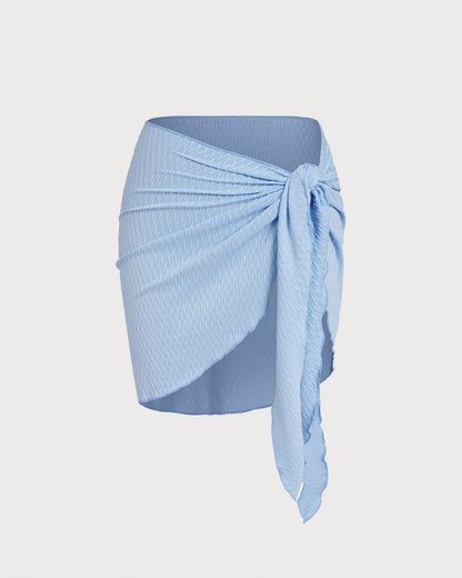 Blue Drawstring Cover-Up