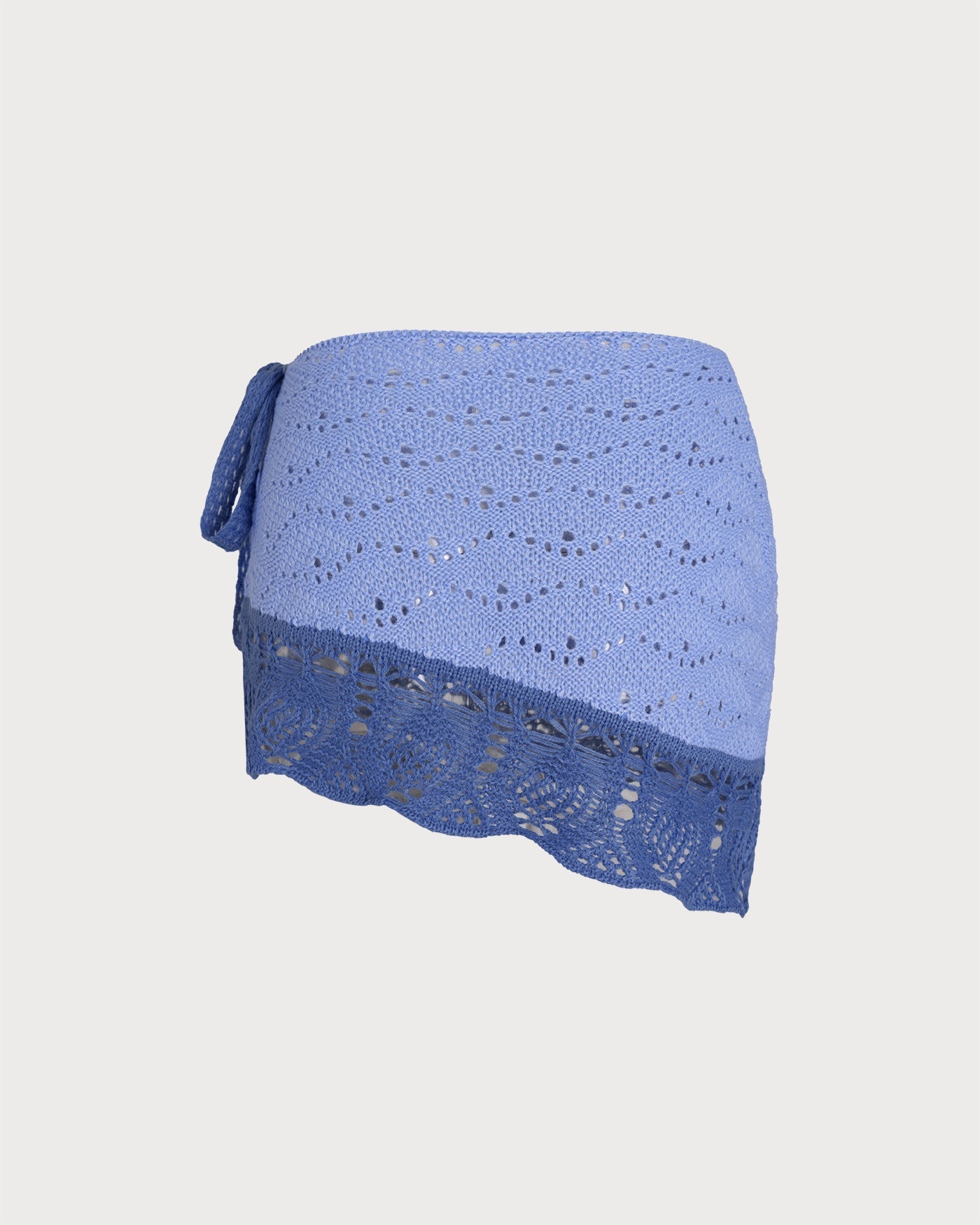 Blue Textured Contrasting Cover-up