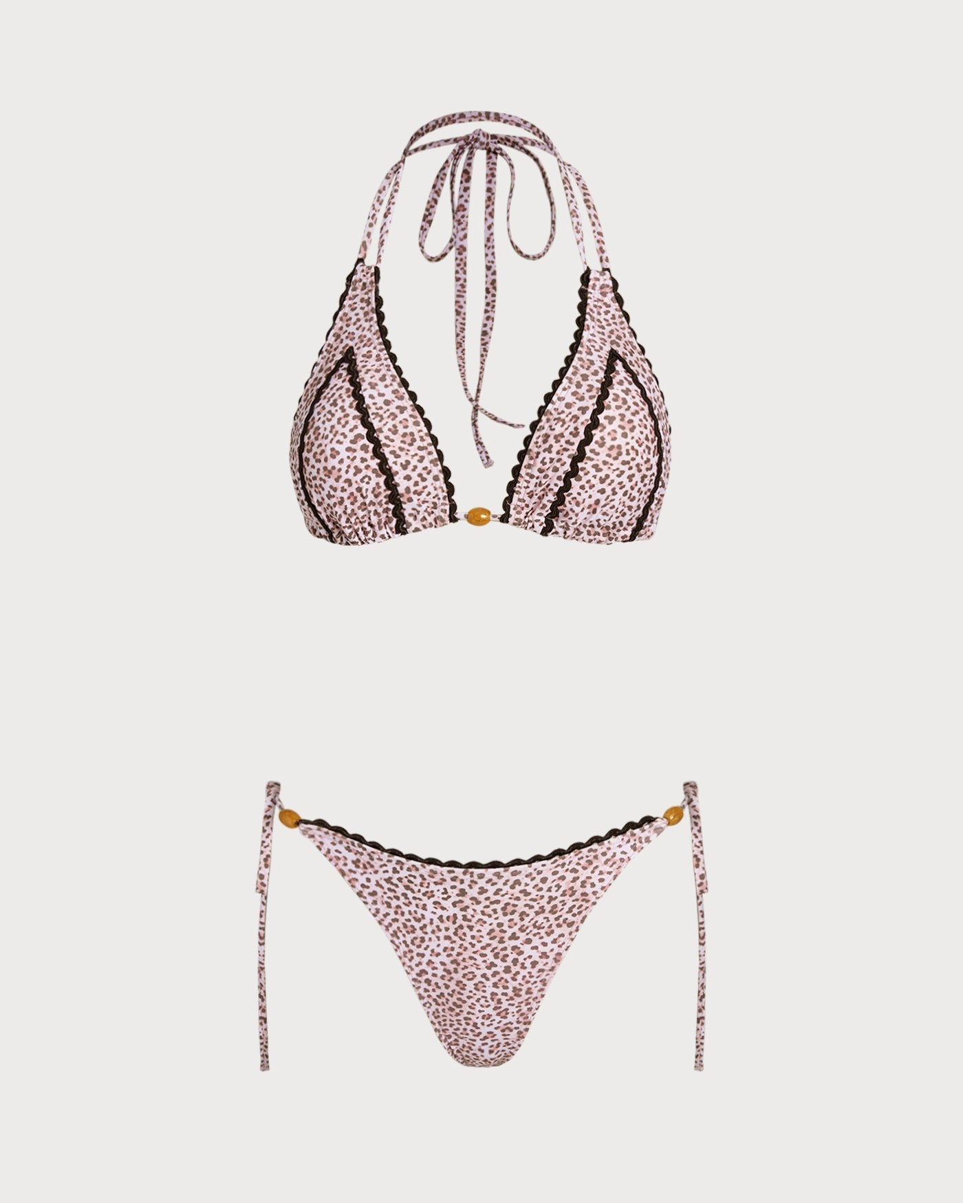 Leopard Print Halter Bikini Set