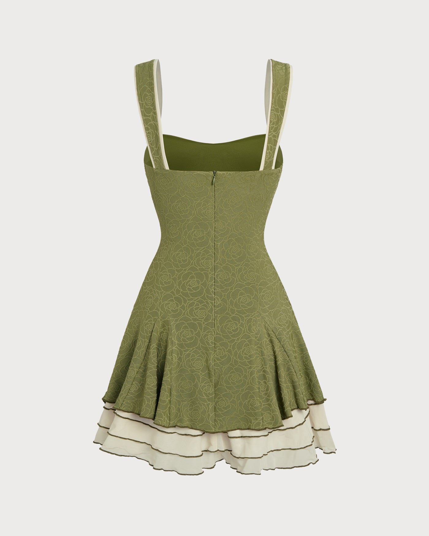 Green Contrasting Slip Mini Dress