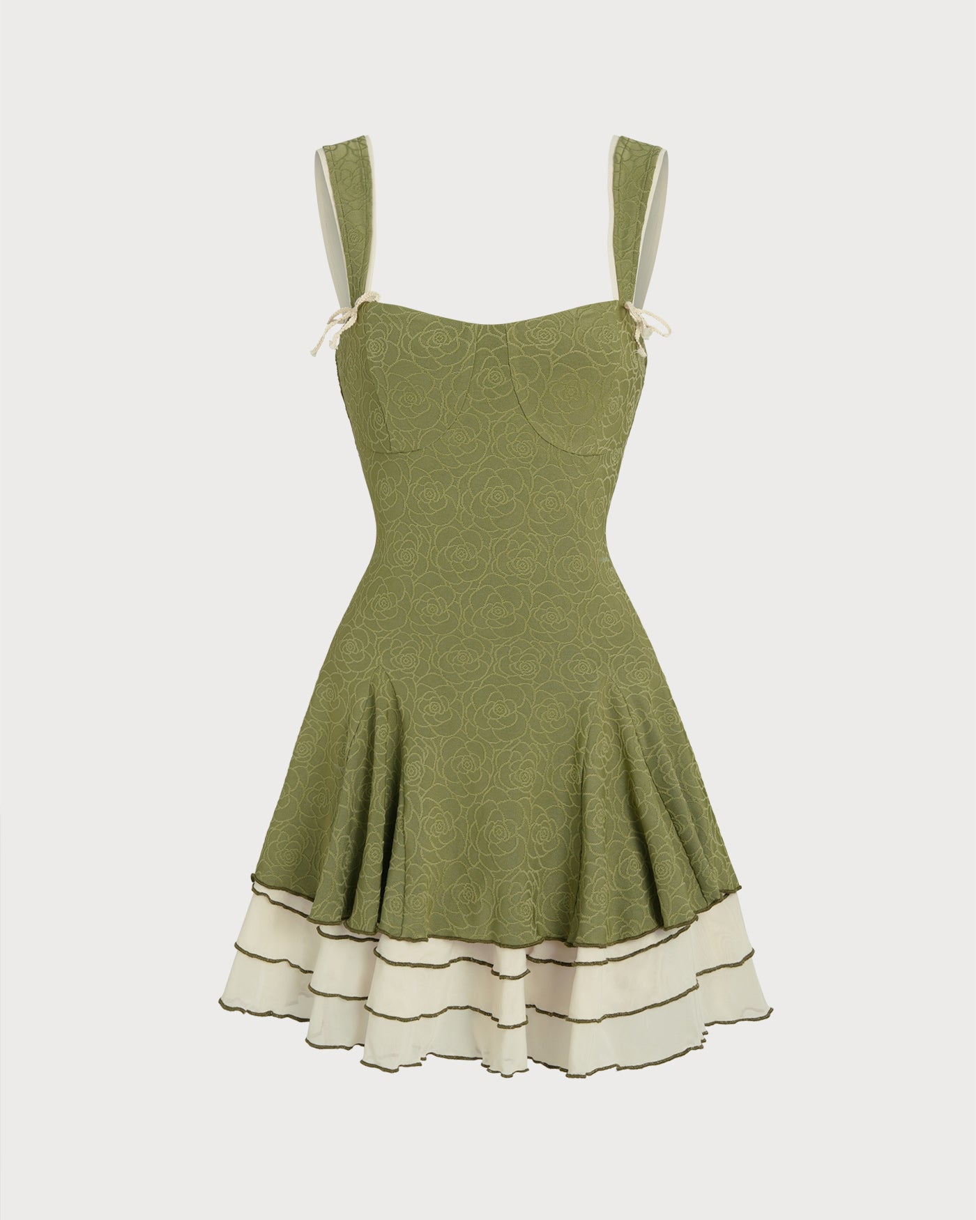 Green Contrasting Slip Mini Dress