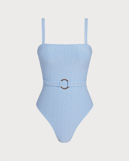 Blue O-Ring Bandeau One Piece Swimwear