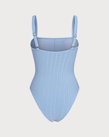 Blue O-Ring Bandeau One Piece Swimwear
