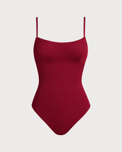 Red Bralette X Cross One Piece Swimwear