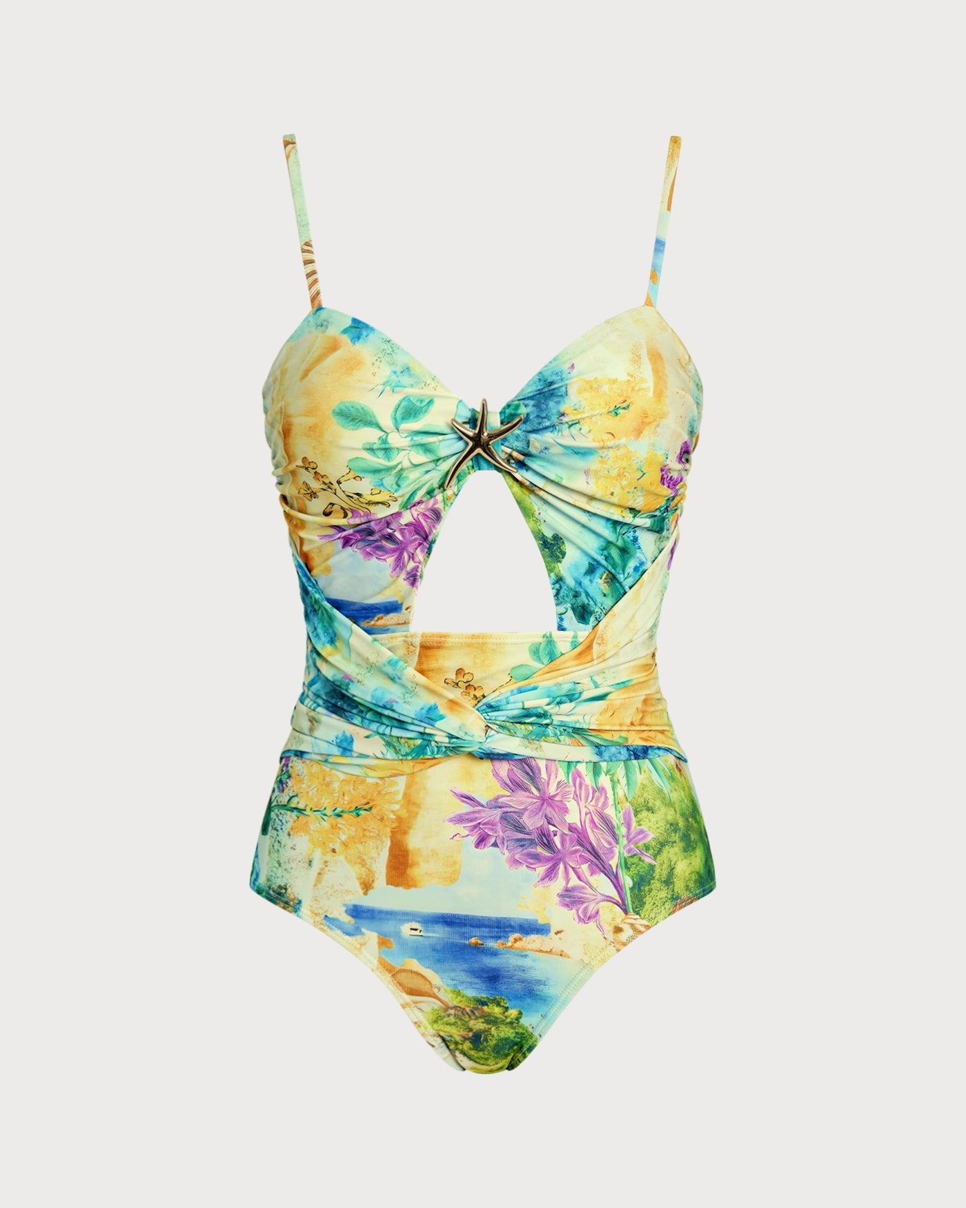 Floral Twist One Piece Swimwear